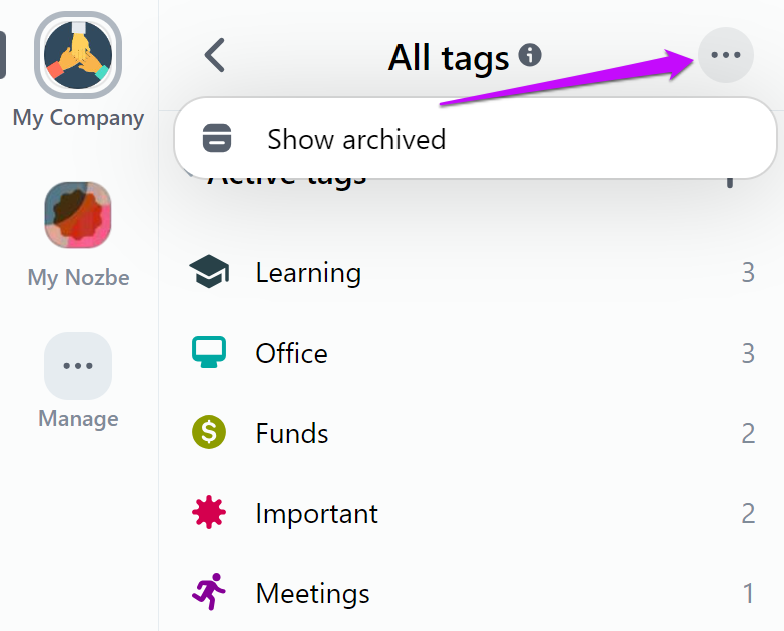 How to archive a tag